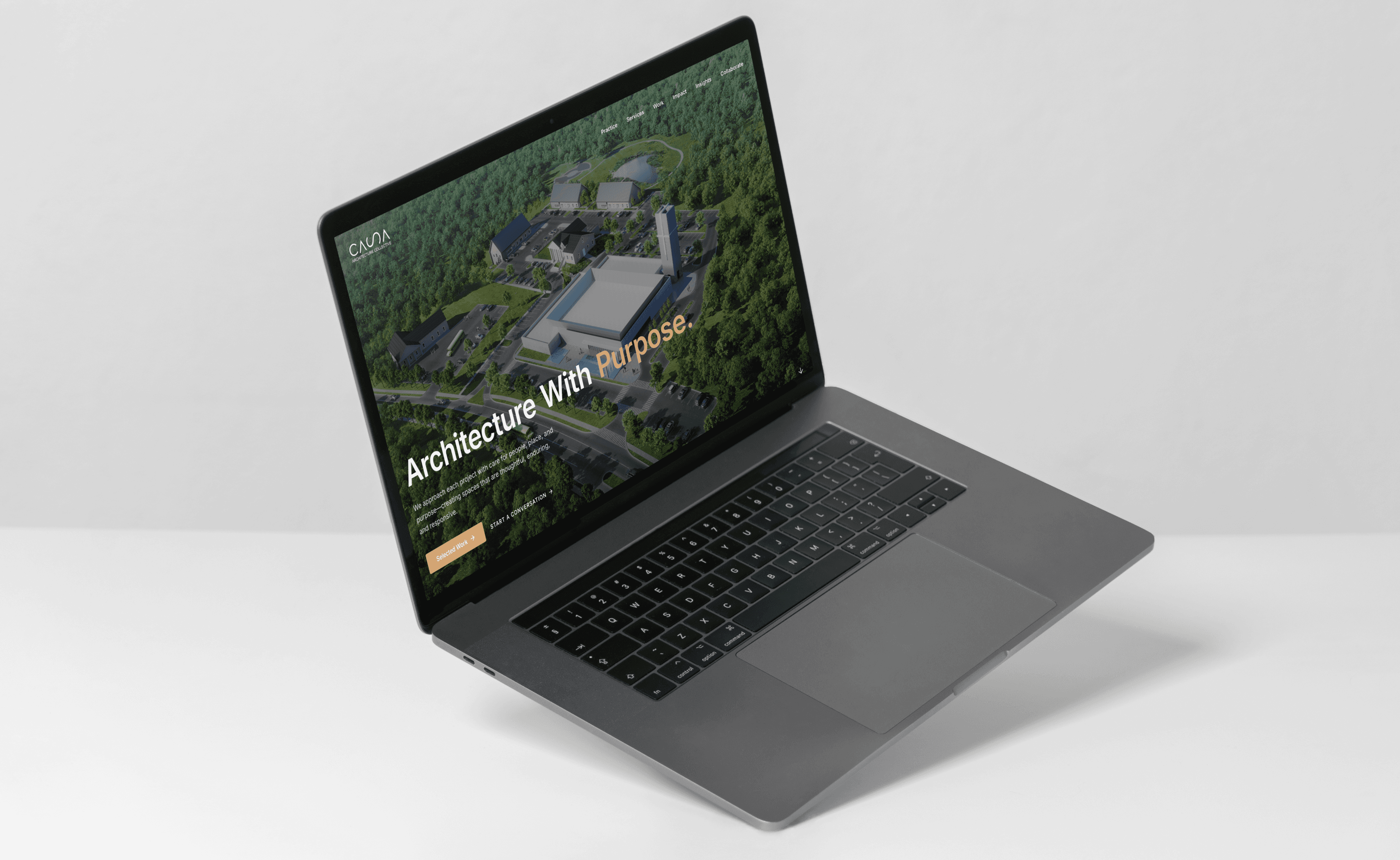 Casa Architecture website on a Macbook